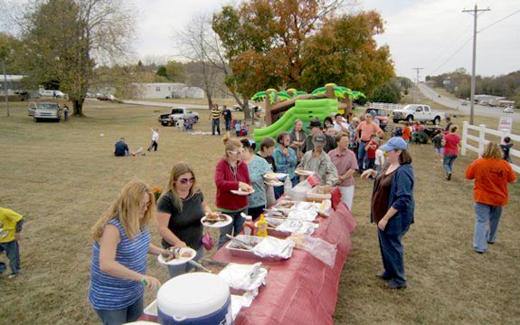 Chow line at Arrowhead Ranch Resident Apprciation Day
