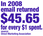 In 2008, the ROI of an email campaign was $45.65 for each $1 spent