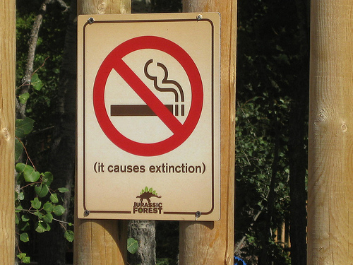 NoSmoking It causes extiction - jurassic forest courtsey of brit Flickr CreativeCommons osted on MHMSM.com and MHProNews.com