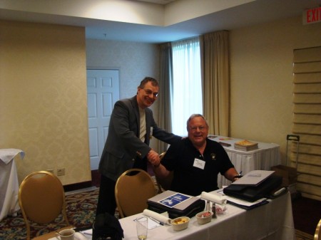 George Allen (right) and Tony Kovach conversed at length to explore ways to collaborate in Industry Publishing and to discussed Industry needs, opportunities and more. 