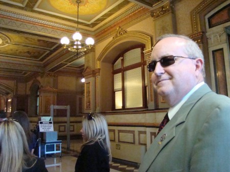 Bob Thieman entering IL State Capital with IMHA members for Lobby Day